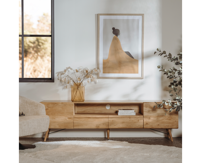 Tv meubel Aura acaciahout 210 cm - Naturel