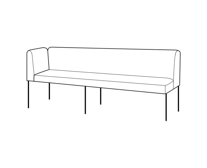 COSMO bank 150 cm met hoek links - Yukon 906