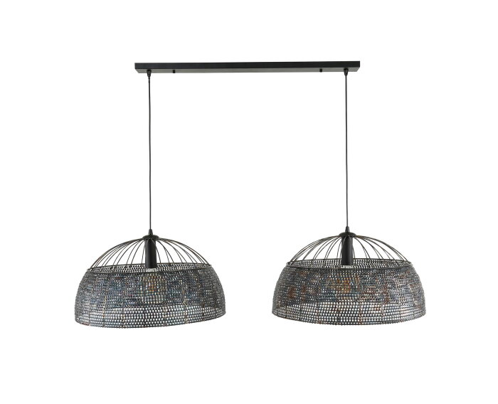 Hanglamp Armor &Oslash;60 cm 2 lampen - Zwart bruin