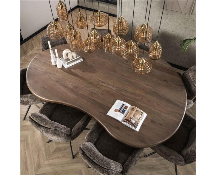 Hanglamp 5+5+5 rib glass - Amber color glas
