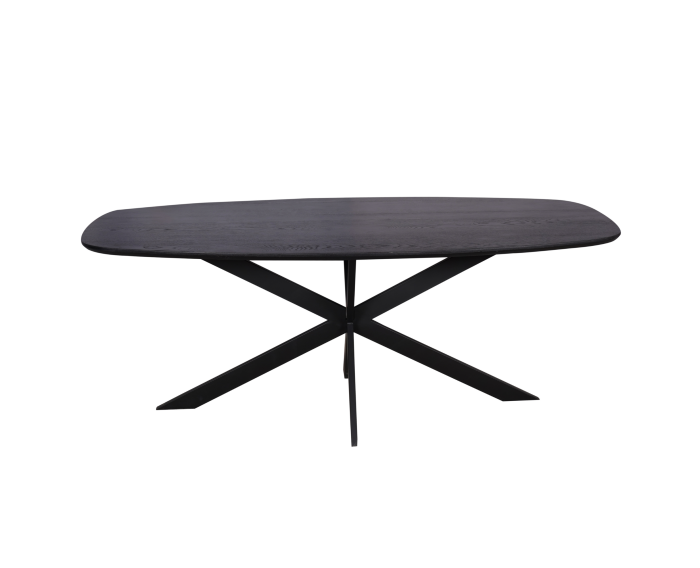 Eiken eettafel Ferris | Deens Ovaal 200 cm | Zwart