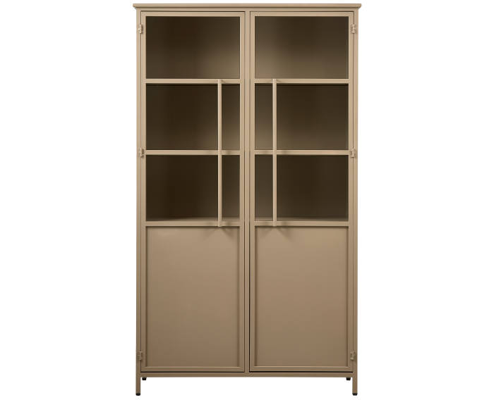 EXHIBIT VITRINEKAST METAAL KHAKI - BePureHome