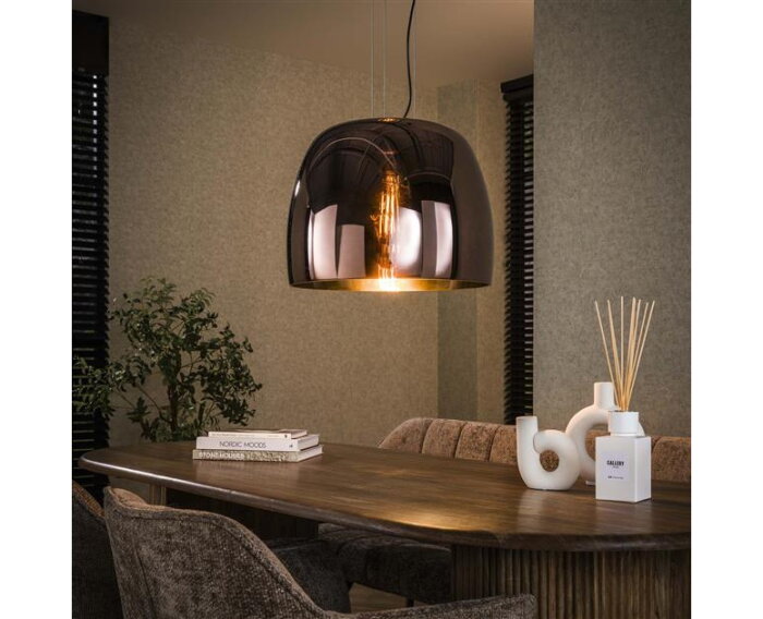 Hanglamp 1L drift XL glass - Copper color glas