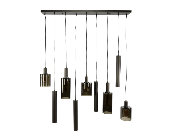 Hanglamp Sepiora 9 lampen - Sienna bruin - Hotel Chique - 116x22x150 cm - leeslamp