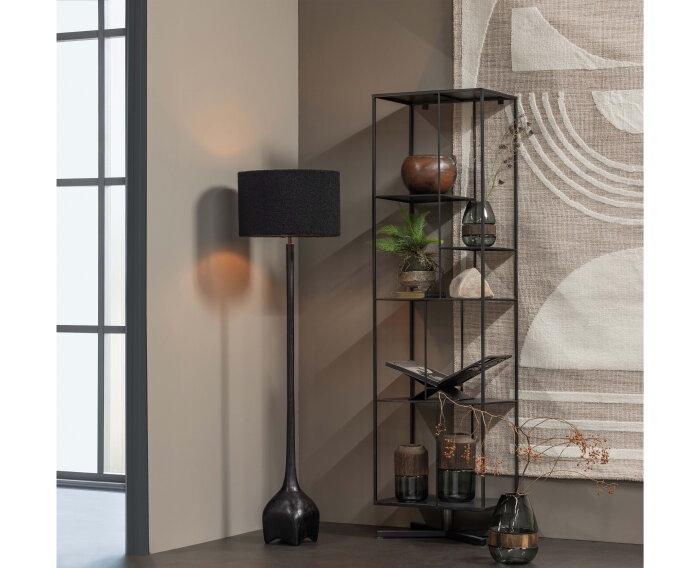 Foss Lampenvoet + Britan Lampenkap Teddy Zwart - WOOOD Exclusive