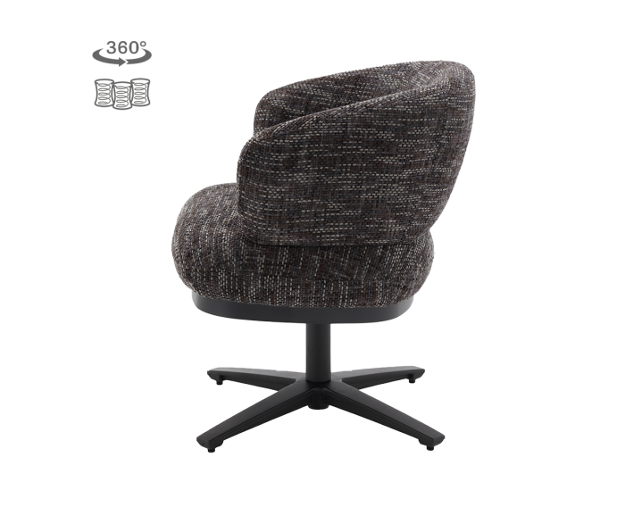 Tower Living Eetkamerstoel Perca draaibaar Chenille - TED 17 blue-grey