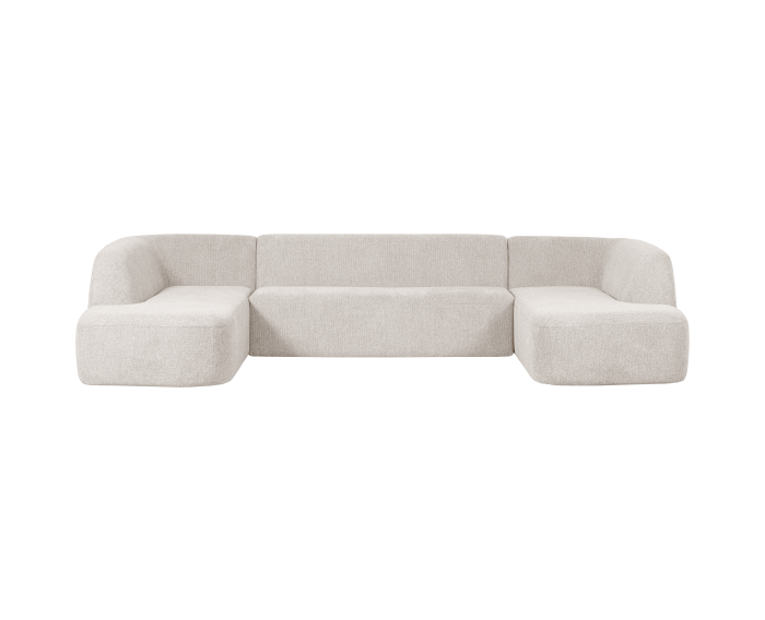 Hoekbank 'Sloping' U-vorm - Pearl Melange | BePureHome
