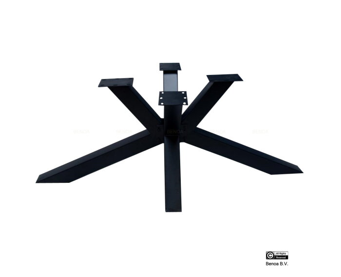 Spider onderstel voor rechtoek/ovaal tafel metaal 185x80 cm - Zwart
