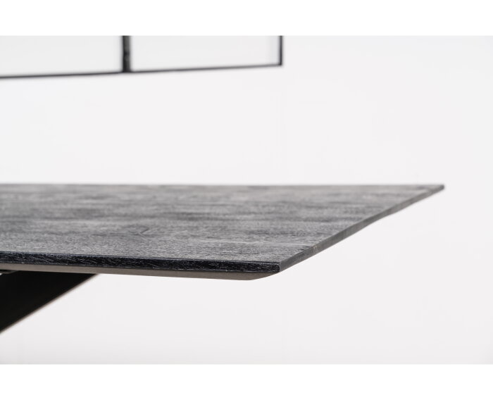 Eettafel Florence rechthoek facetrand 300x110 cm gezandstraald - Zwart
