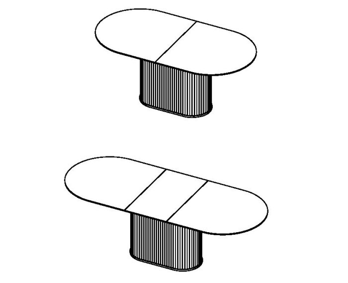 NOLA TABLE 95x180-230 CM OVAL SHAPE