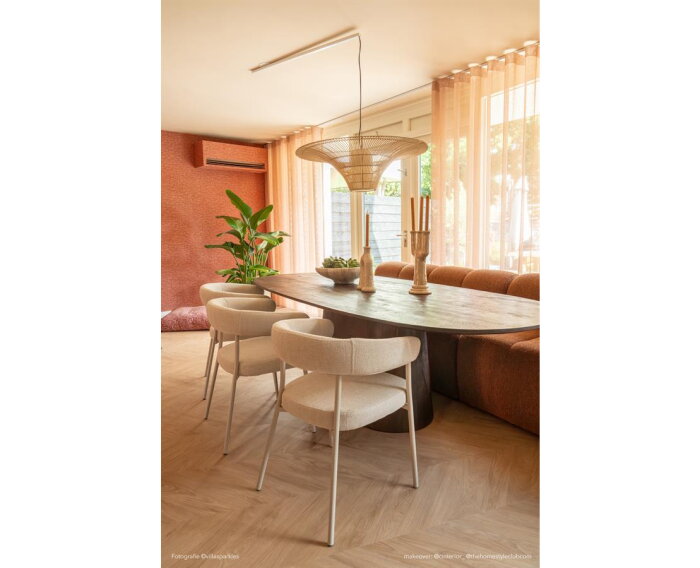 Eettafel Aron ovaal 200x110  - bruin | Eleonora