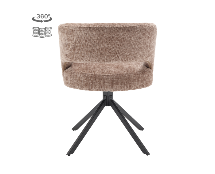 Tower Living Eetkamerstoel Mura draaibaar Chenille - Cappucino