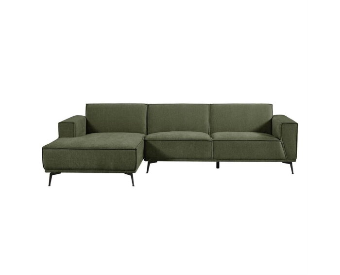 Leeds 2 5-AR + Chaise L - City 355 Bottle Green