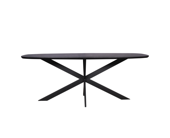 Eiken eettafel Ferris | Deens Ovaal 200 cm | Zwart