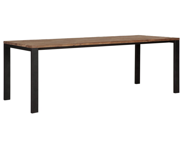 Dining table Tracks,78x225x90 cm, 3 cm recycled teakwood top