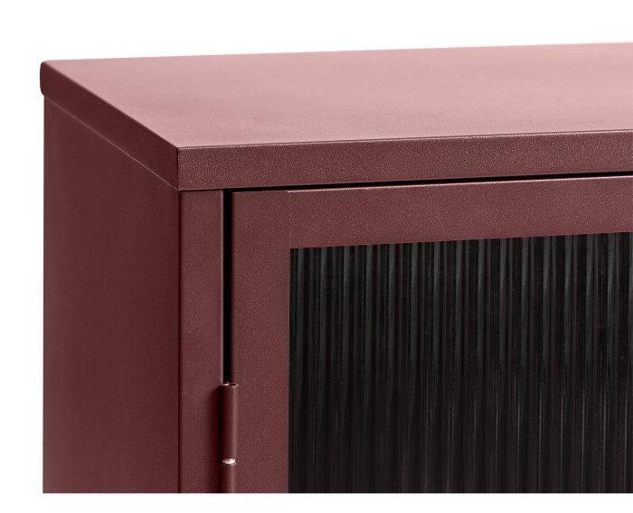 Dressoir Bronco metaal glas 132 cm - Rood