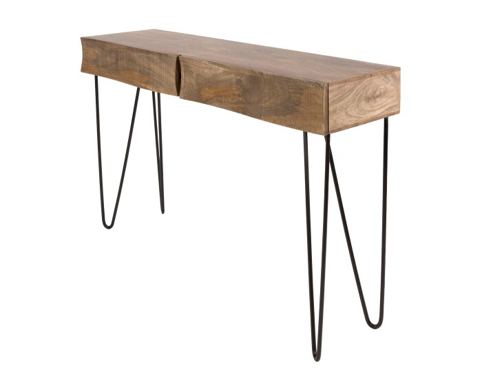 Hal-/kaptafel Ocean - Massief mango zand