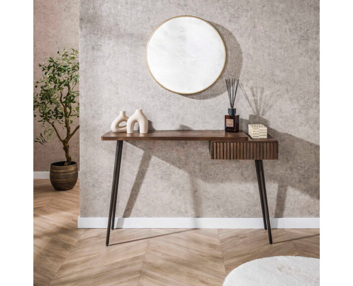 Haltafel Carve - Massief acacia drift brown