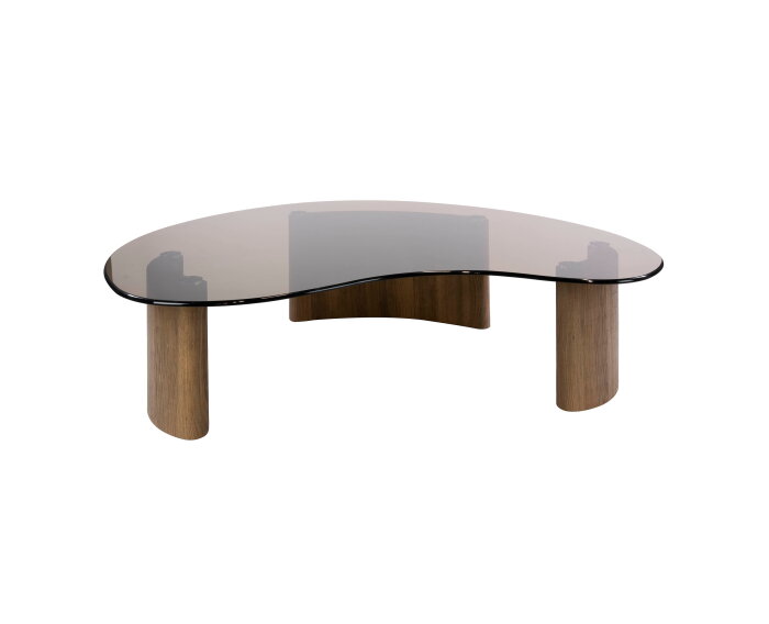 Salontafel Tinto organisch glas 130x99x35 cm - Brons glas