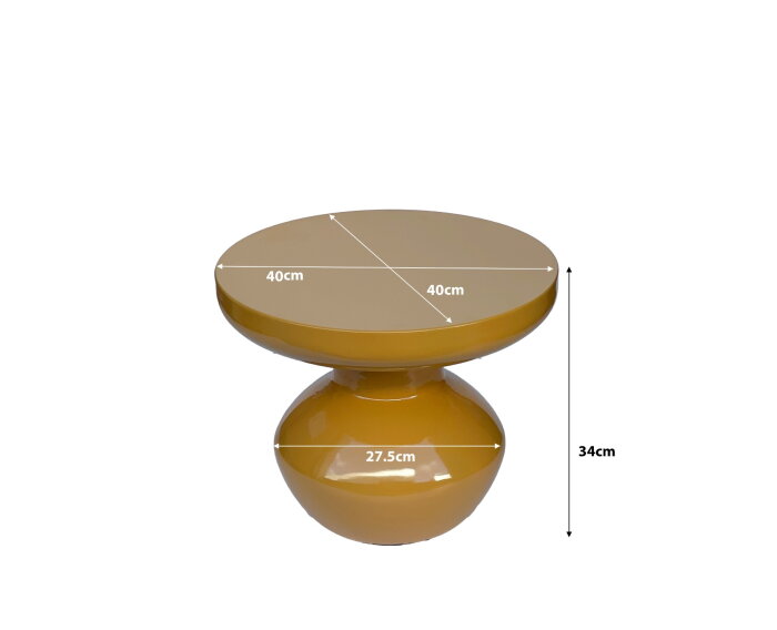 Brix Bijzettafel Lou rond Mustard