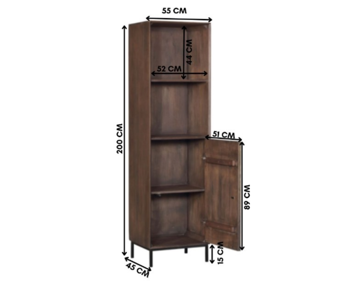 Boekenkast Madison Walnoot | 55 cm