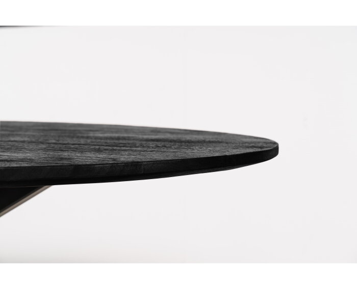 Eettafel Florence ovaal mangohout 200x100 cm - Zwart | Sandblasted