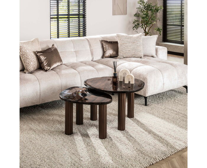 Salontafel M Eclips - Koper antiek finish