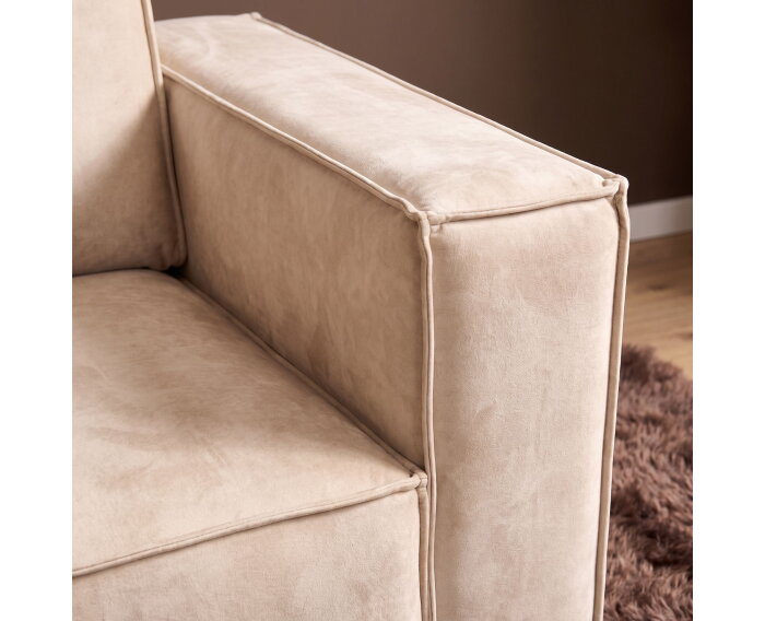 MySofa Floris Hoekbank Velvet Beige Divan Links+2,5 zits