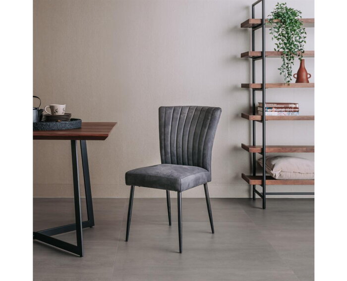 Toledo Stoel - fabric Savannah anthracite