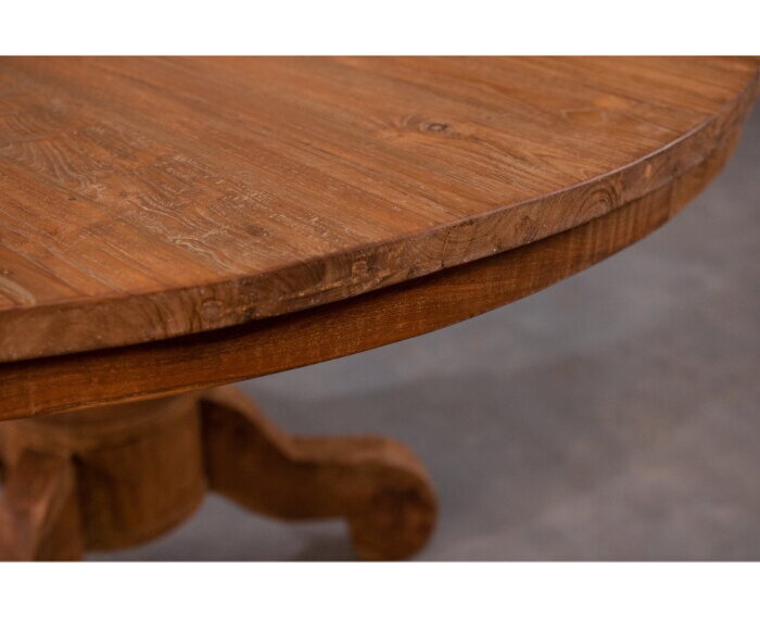 Ronde Teak Eettafel Dingklik met Bolpoot - 160 cm