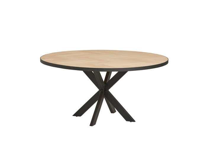 Ronde eiken eettafel Bern &Oslash;120 cm Visgraat - Naturel
