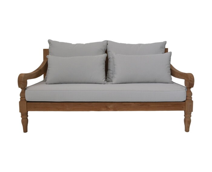 Bahama sofa 2,5-zits incl kussenset - 150x95x80 - Naturel/wit -  teak