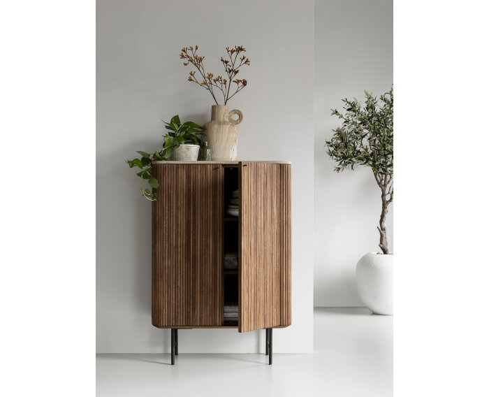 Cupboard Lagoon, 2 doors,130x90x40 cm, teakwood + mortex