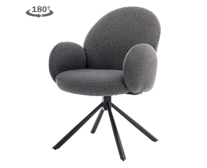 Imola Armstoel - fabric Ascot 5 Anthracite (draaibaar)
