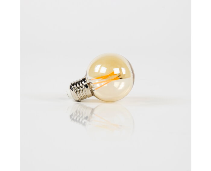 Lichtbron LED [G60] filament bol &Oslash;6 - Amberkleurig glas