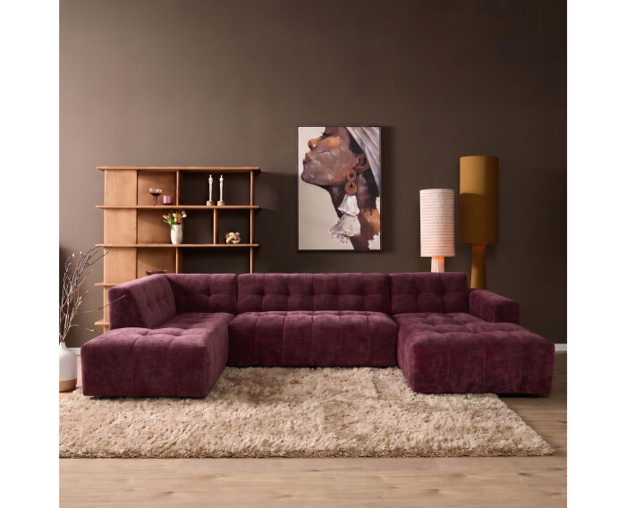 MySofa Ruby U-bank Beige Lounge L + 2,5 + Ottomane R