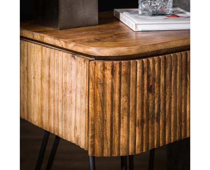 Nachtkastje wave mangohout - zandkleur