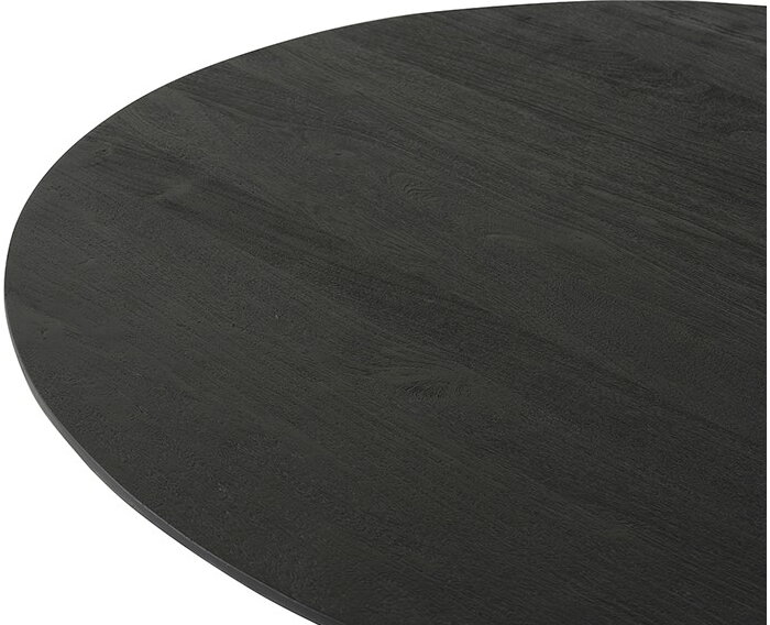 Eettafel Tokio rond Acacia smooth Ø120 cm - Zwart