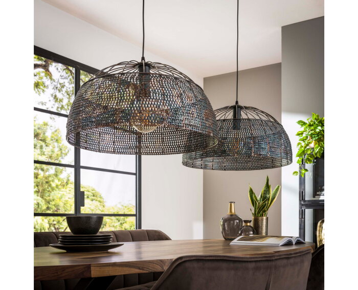 Hanglamp Armor &Oslash;60 cm 2 lampen - Zwart bruin