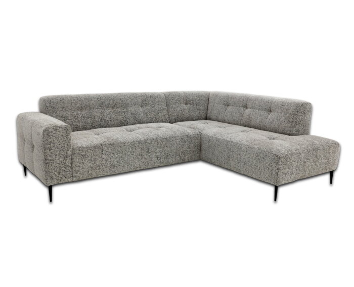 Hoekbank Viano rechts stof Bella 55 Taupe Grijs gem&ecirc;leerd -  255x200x84 cm - modern