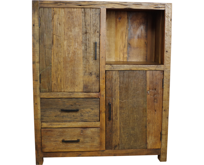 Kabinetkast Brent gerecycled hout naturel - 100 x 40 x 120 cm