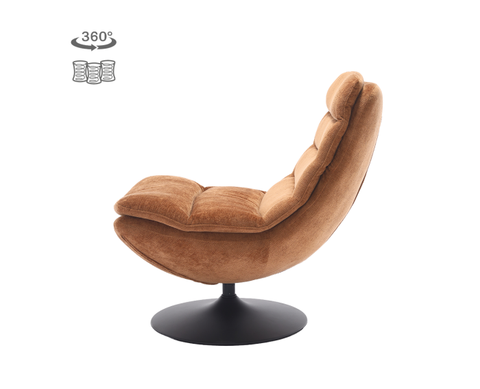 Fauteuil Marano draaibaar Harmony 56 - caramel brown