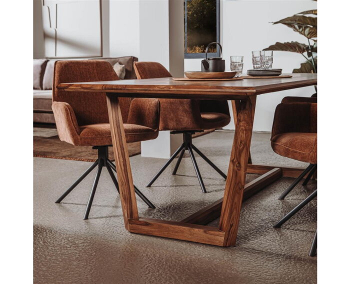 Eettafel Dimaro Sheesham hout 180 cm - Bruin | Tower Living