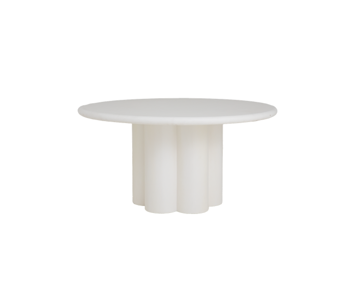 Eettafel Melzo rond beton 130 cm - wit