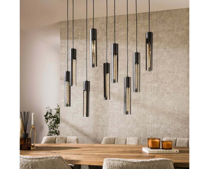 Hanglamp 5+4 tube - Artic zwart