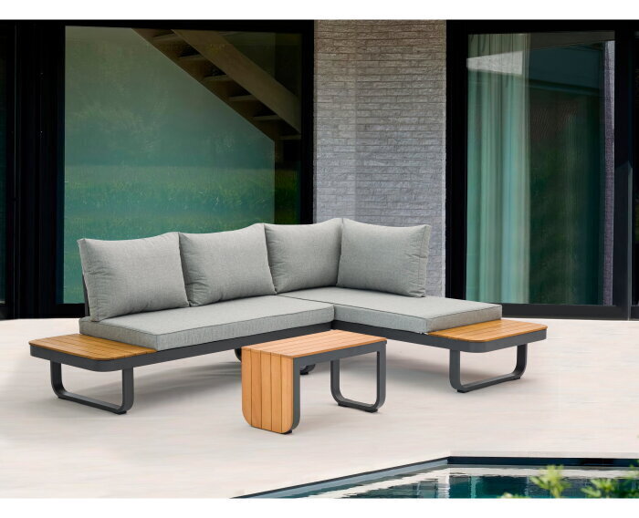 Samos alu.multifunct.loungeset taupe FSC 100%