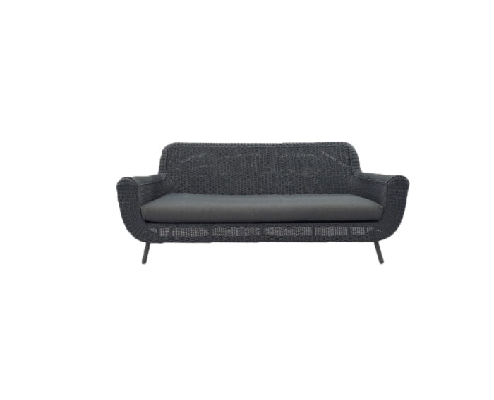 JONAH 3 SEATER SOFA (000314)  -  STEEL DARK GREY & POWDER COATED ANTHRACITE (LEGS)