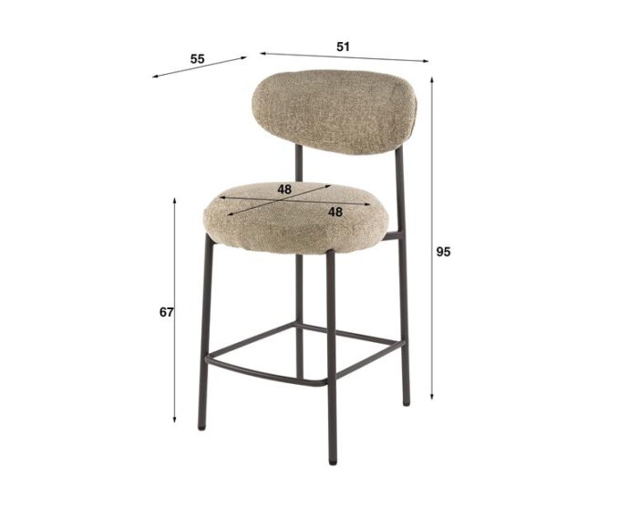 Barstoel round VPE2 - Tissee Cargo zand