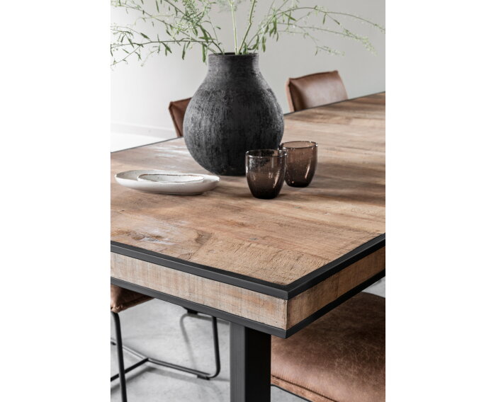 Dining table Cosmo rectangular,78x225x100 cm, recycled teakwood