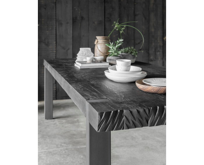Timeless Black eettafel Beam 225 cm